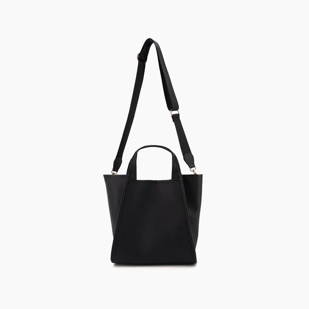 Black Structured Tote with Modern Design